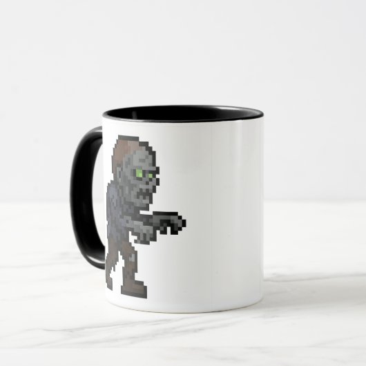 8-bit Retro Zombie Mok (Voorkant links)