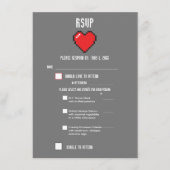 8 BIT RSVP voor geek Gamer Wedding Menu (Voorkant)