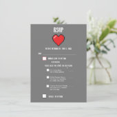 8 BIT RSVP voor geek Gamer Wedding Menu (Staand voorkant)