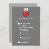 8 BIT RSVP voor geek Gamer Wedding Menu (Voorkant / Achterkant)