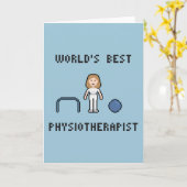 8 Bit 's werelds beste fysiotherapeut Wenskaart Kaart (Gele Bloem)