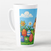 8 bit schattige paashaas/konijn latte mok (Linkerhoek)
