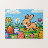 8 bit schattige paashaas/konijn legpuzzel (Horizontaal)