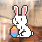 8-bit schattige paashaas/konijn raamsticker (Vel 2)