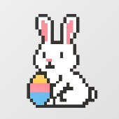 8-bit schattige paashaas/konijn raamsticker (Vel)