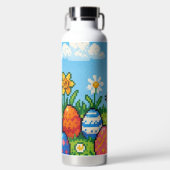 8 bit schattige paashaas/konijn waterfles (Voorkant)