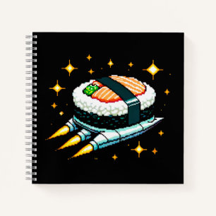 8-bit Space Sushi Adventure - Retro Pixel Art Notitieboek