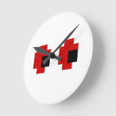 8 bit Spooky Red Eyes Ronde Klok (Hoek)