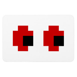 8 Bit Spooky Rode Ogen Magneet