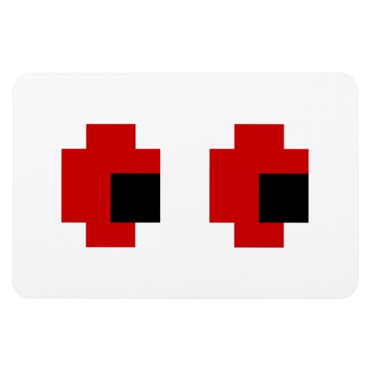 8 Bit Spooky Rode Ogen Magneet (Horizontaal)