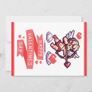 8-bit Valentijnsdag klassieker/retro Cupido Feestdagenkaart