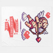 8 bit Valentijnsdag klassieker/retro Cupido Fleece Deken (Voorkant (Horizontaal))