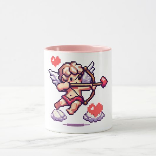 8-bit Valentijnsdag klassieker/retro Cupido Mok (Midden)