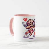 8-bit Valentijnsdag klassieker/retro Cupido Mok (Voorkant links)