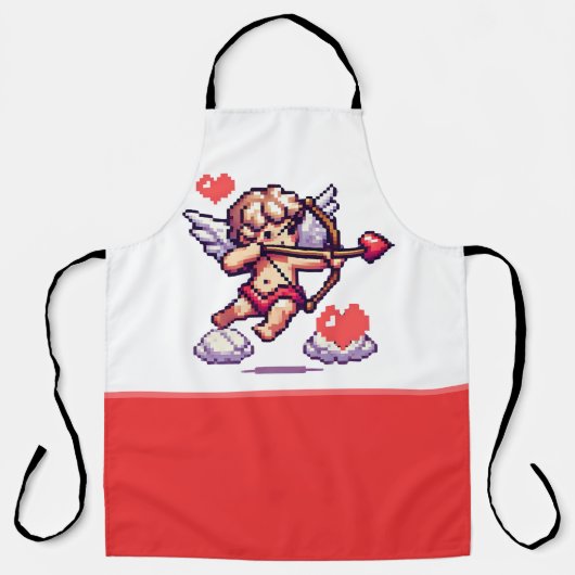 8 bit Valentijnsdag klassieker/retro Cupido Schort (Voorkant)
