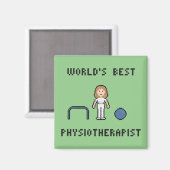 8 Bit Wereld Beste Fysiotherapeut Magnet (Voorkant / Achterkant)