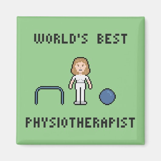 8 Bit Wereld Beste Fysiotherapeut Magnet (Voorkant)