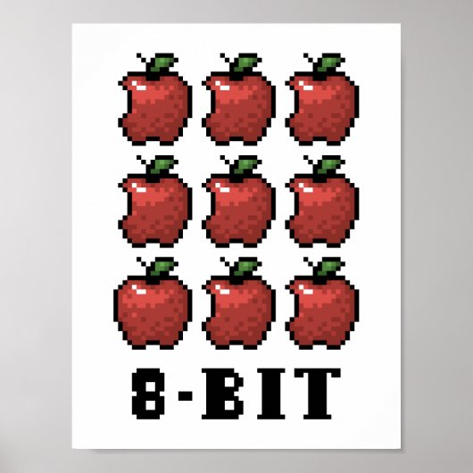 8-bits Apples Pixel Art Print (Voorkant)