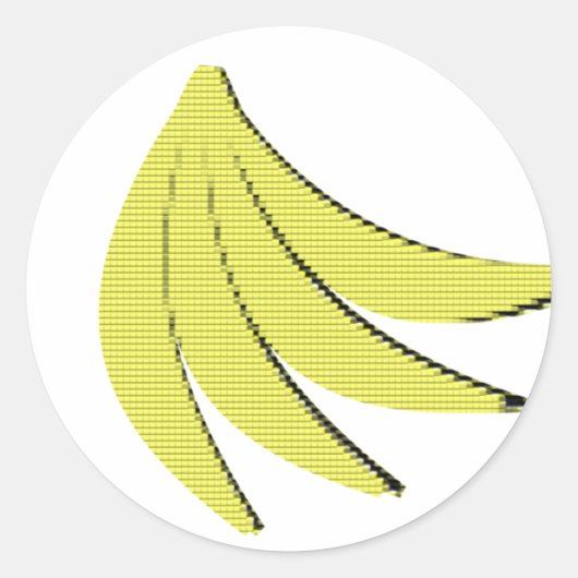 8-bits bananen ronde sticker (Voorkant)