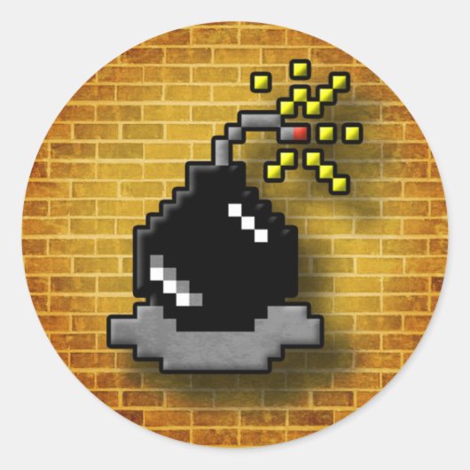 8-bits bom ronde sticker (Voorkant)