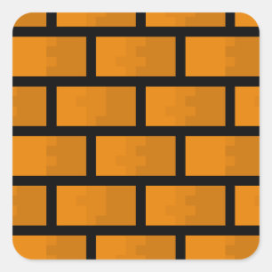 8-bits Brick-muur Vierkante Sticker
