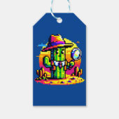 8-bits Cactus Detective - Retro Pixel Mystery Cadeaulabel (Voorkant)