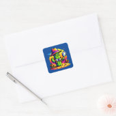 8-bits Cactus Detective - Retro Pixel Mystery Vierkante Sticker (Envelop)