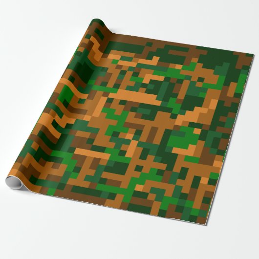8-bits Camouflage Cadeaupapier (Uitgerold)