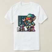 8-bits Cyberpunk Elf & Robot Retro Pixel Art Desig T-shirt (Design voorkant)