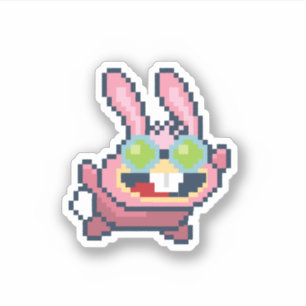 8-bits Dr. Hare Poptropica-Sticker Sticker