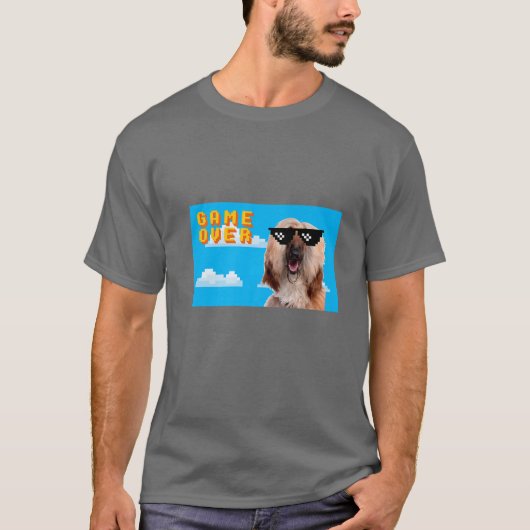 8-bits game over Afghaanse hond 2 T-shirt (Voorkant)