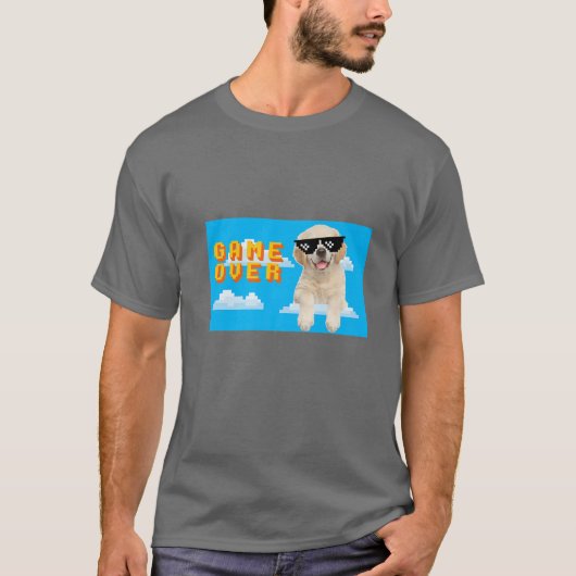8-bits game over Golden Retriever Love 2 T-shirt (Voorkant)