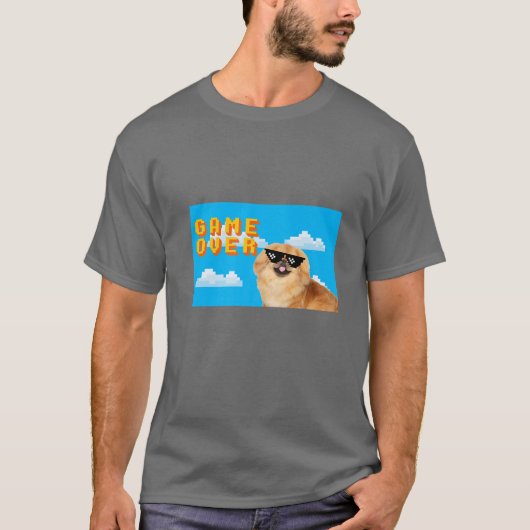8-bits game over pekingese t-shirt (Voorkant)