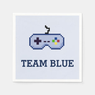 8-bits gamer Gender onthullen Team Blue Servetten
