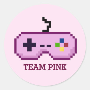 8-bits gamer Gender onthulling team roze stickers