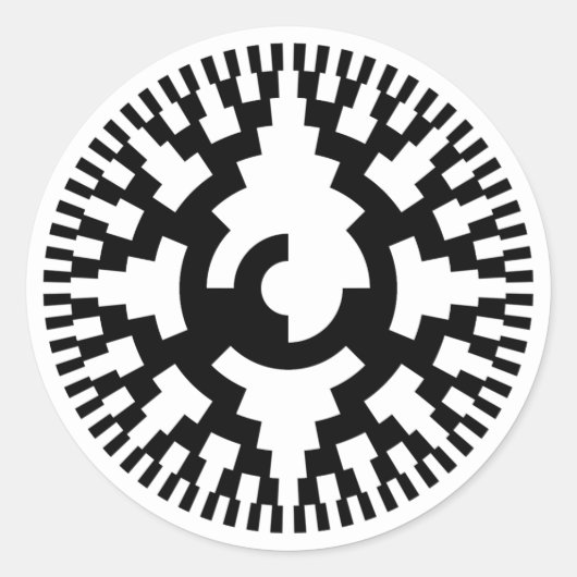 8-bits grijze code roterende encoder ronde sticker (Voorkant)