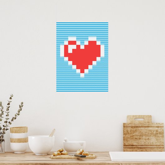 8 bits hart poster (Keuken)