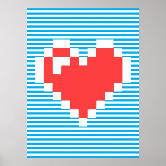 8 bits hart poster (Voorkant)