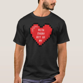 8-bits hartritme computer hart - liefdesbericht t-shirt