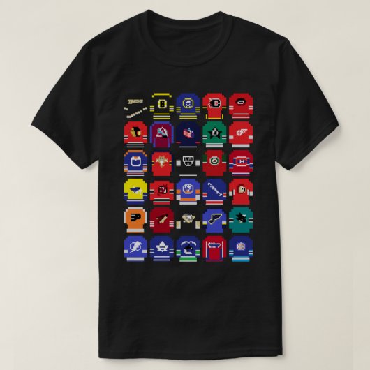 8-bits Hockey Jerseys T-shirt (Design voorkant)