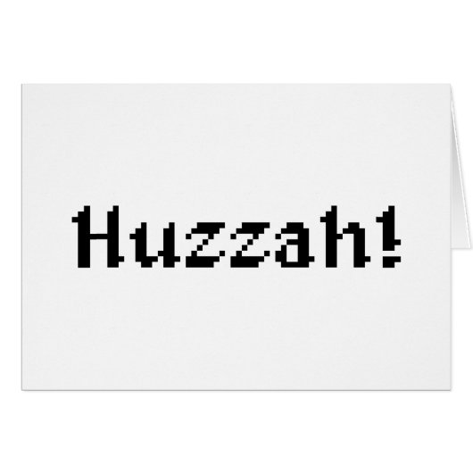 8-bits Huzzah! Wenskaart (Voorkant Horizontaal)
