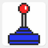 8-bits joystick vierkante sticker (Voorkant)