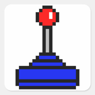 8-bits joystick vierkante sticker