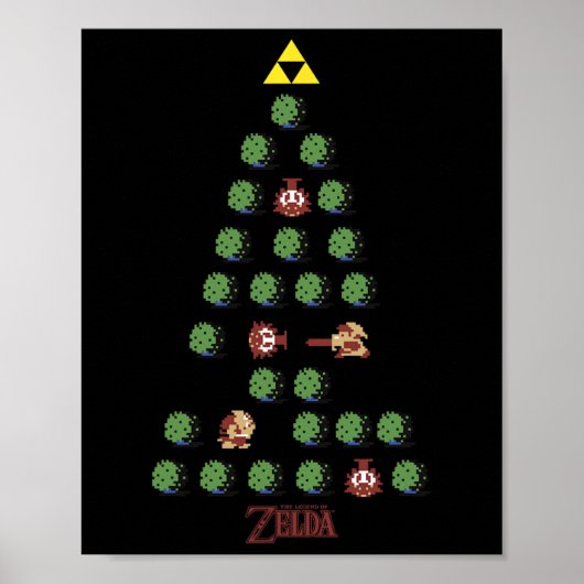8-bits kerstboom poster (Voorkant)