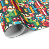 8-bits kerstcadeau cadeaupapier (Rol Hoek)