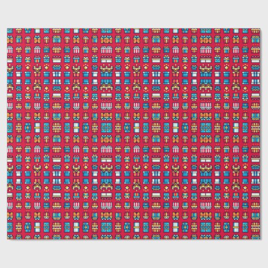 8-bits kerstcadeau cadeaupapier (Vlak)