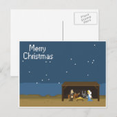 8-bits kerstkerstkerststal feestdagenkaart (Voorkant / Achterkant)