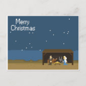 8-bits kerstkerstkerststal feestdagenkaart (Voorkant)