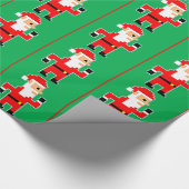 8-bits kerstman cadeaupapier (Hoek)