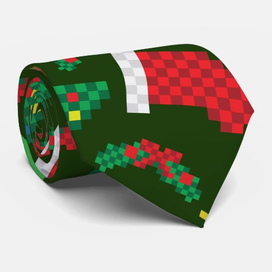 8-bits kerstStropdas Stropdas (Opgerold)